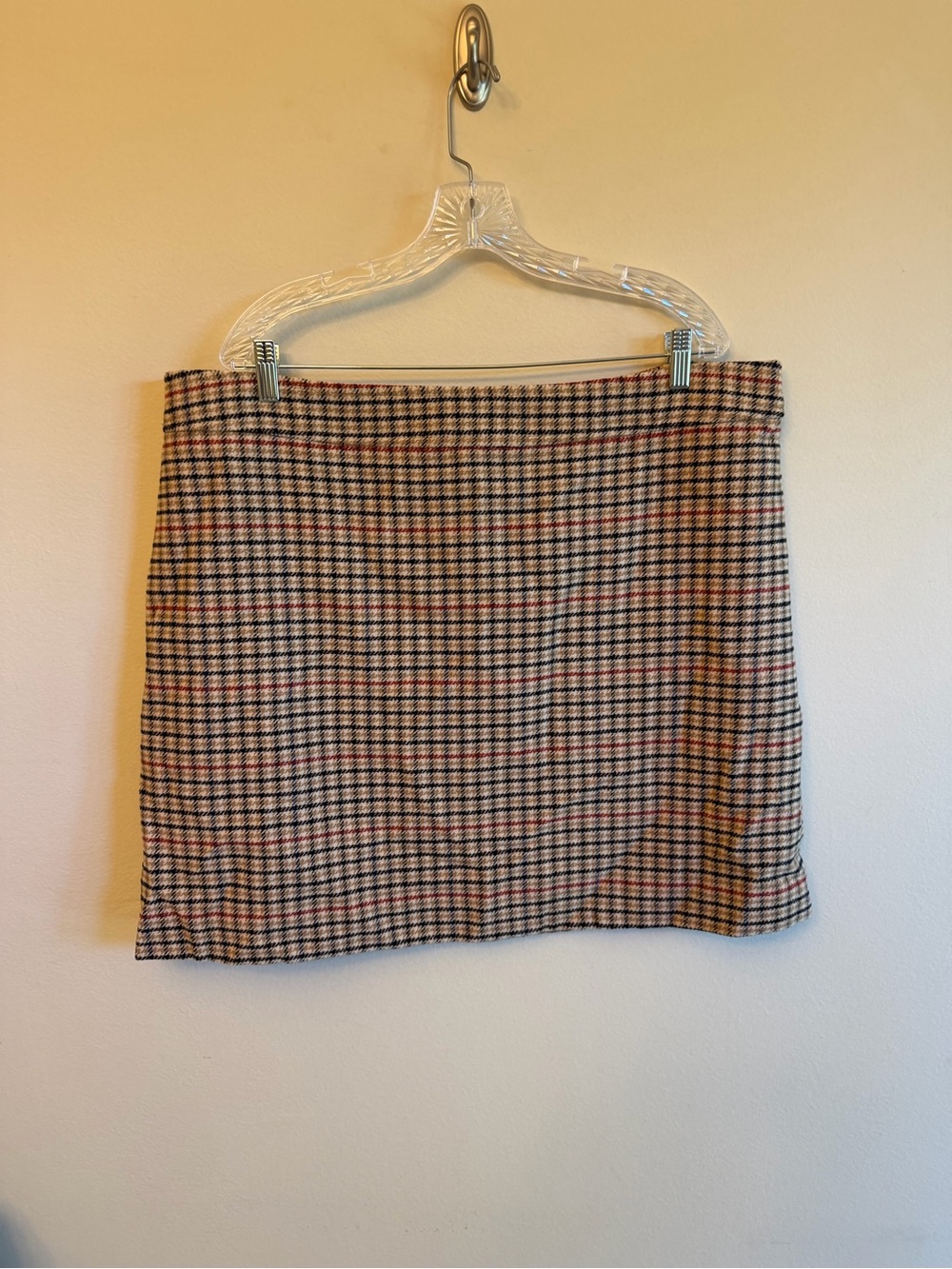 J. Crew Houndstooth Mini Skirt in Beige, Black and Red